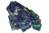 Sparkling Azurite Crystals with Malachite - Laos #179667-3